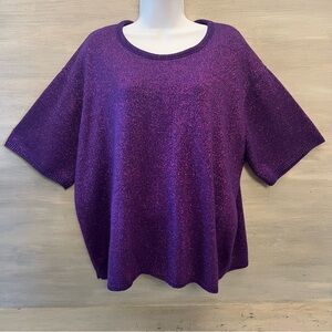 Vintage Steven Edwards‎ Purple Shimmer Knit Sweater Size 3X Good Condition